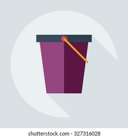 Flat modern design with shadow icons bucket