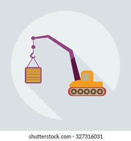 Flat modern design with shadow icons crane
