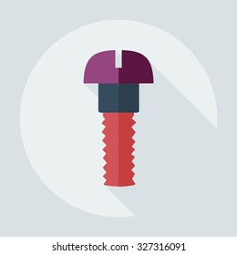 Flat modern design with shadow icons screw