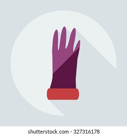 Flat modern design with shadow icons gloves