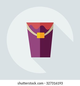 Flat modern design with shadow icons paint bucket