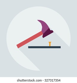 Flat modern design with shadow icons hammer