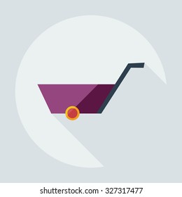 Flat modern design with shadow icons wheelbarrow
