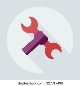 Flat modern design with shadow icons wrench