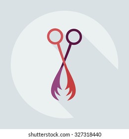 Flat modern design with shadow icons thinning scissors