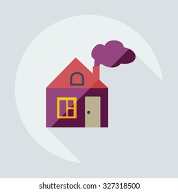 Flat modern design with shadow icons house