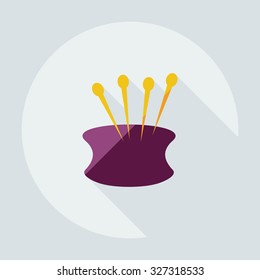 Flat modern design with shadow icons needle