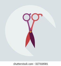 Flat modern design with shadow icons scissors