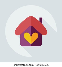 Flat modern design with shadow icons home