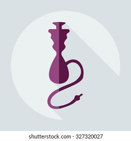 Flat modern design with shadow icons hookah
