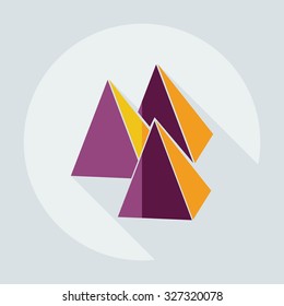 Flat modern design with shadow icons pyramid