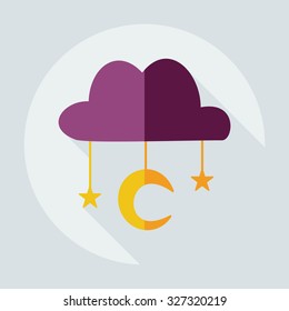 Flat modern design with shadow icons Muslim heaven