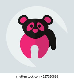 Flat modern design with shadow icons panda