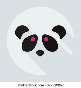 Flat modern design with shadow icons panda