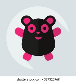 Flat modern design with shadow icons panda