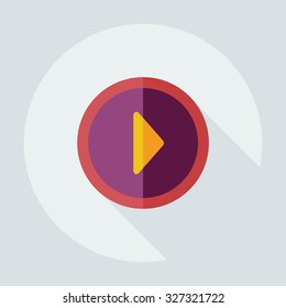 Flat modern design with shadow icons play