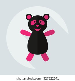 Flat modern design with shadow icons panda athlete