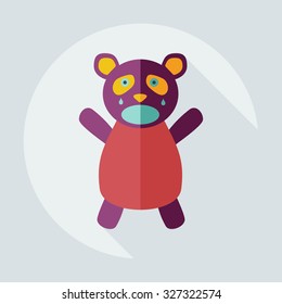 Flat modern design with shadow icons panda crying