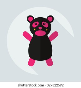 Flat modern design with shadow icons panda crying