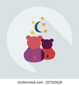 Flat modern design with shadow icons panda love
