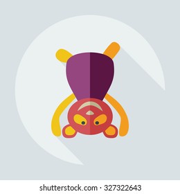 Flat modern design with shadow icons panda athlete