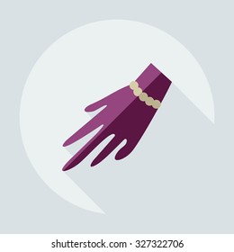 Flat modern design with shadow icons manicure