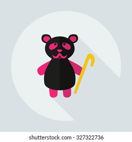 Flat modern design with shadow icons panda old man