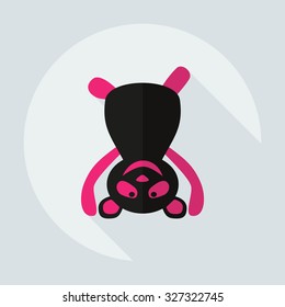 Flat modern design with shadow icons panda athlete