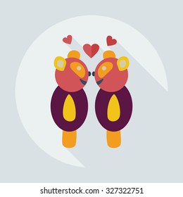 Flat modern design with shadow icons panda love