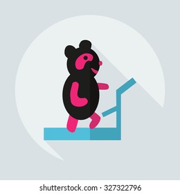 Flat modern design with shadow icons panda athlete