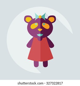 Flat modern design with shadow icons panda girl
