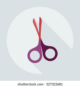 Flat modern design with shadow icons scissors