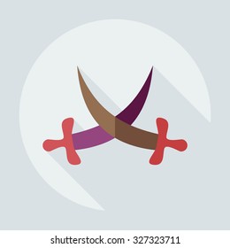 Flat modern design with shadow icons swords