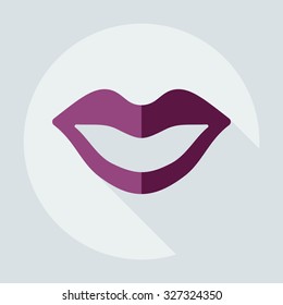 Flat modern design with shadow icons lips