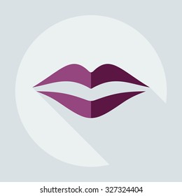 Flat modern design with shadow icons lips