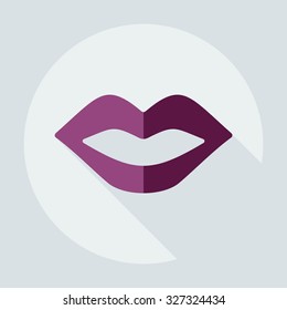 Flat modern design with shadow icons lips