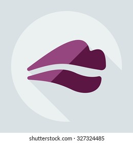 Flat modern design with shadow icons lips