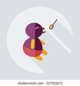 Flat modern design with shadow icons children