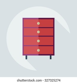Flat modern design with shadow icons commode