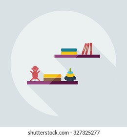 Flat modern design with shadow icons books
