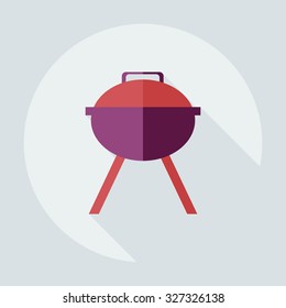 Flat modern design with shadow icons barbecues