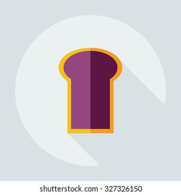 Flat modern design with shadow icons a piece of bread