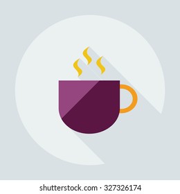 Flat modern design with shadow icons coffee