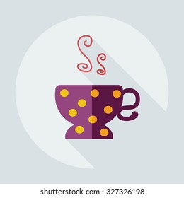Flat modern design with shadow icons cup