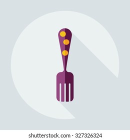 Flat modern design with shadow icons dessert fork
