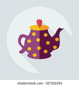 Flat modern design with shadow icons kettle