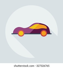 Flat modern design with shadow icons car