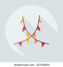 Flat modern design with shadow icons garland