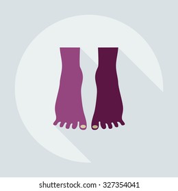 Flat modern design with shadow icons pedicure