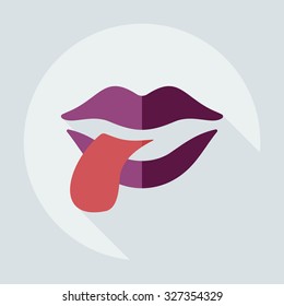 Flat modern design with shadow icons lips